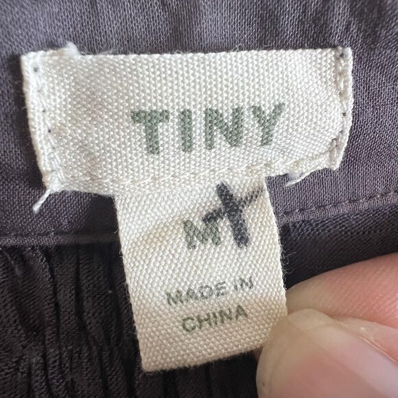 Anthropologie Tiny Blouse Women Medium Purple Black Velvet Burnout Silk Flaw - Picture 10 of 16